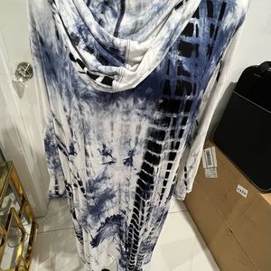 Tie dye hooded duster, NWT, Sz XL